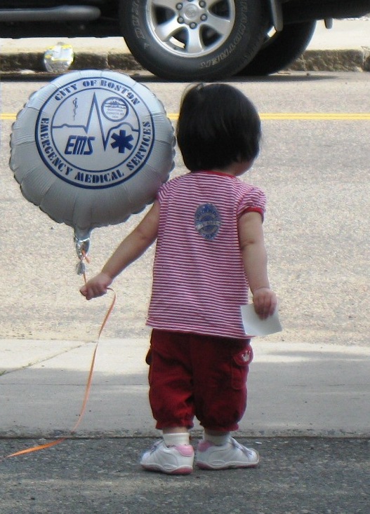 Child at Boston EMS Carseat Event
