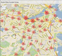 Google Map Bike Crashes (200)