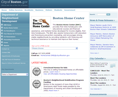 Boston Home Center homepage