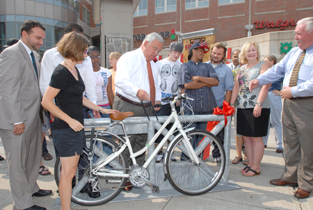 Mayor Menino Celebrates New Bike Racks