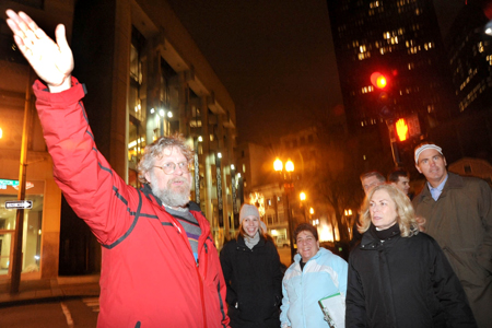 Emergency Shelter Commission Director Jim Greene and Evelyn Friedman lead a team of volunteers during the 2009 Annual Homeless Census