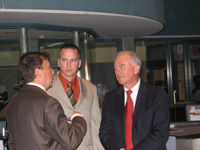 Pictured at left is MBTA Operations Control Center Director Sean McCarthy, Commissioner Roderick Fraser and MBTA General Manager William Mitchell