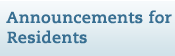 Announcements for Residents