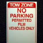 Temporary No Parking sign